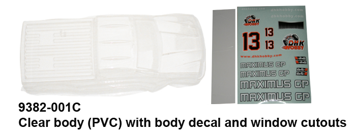 9381-001C Clear PVC body with body decal and window cutout