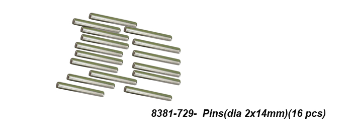 8381-729 Pins (dia 2*14mm) (16 pcs)