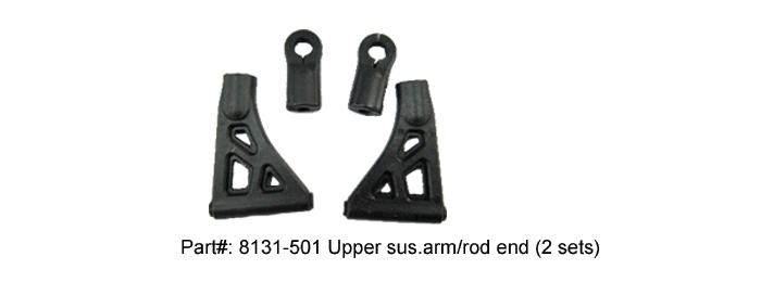 8131-501, Upper susp. arm/rod end (2 sets)