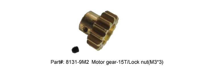 8131-9M2, Motor gear 15T/lock nut (M3*3)